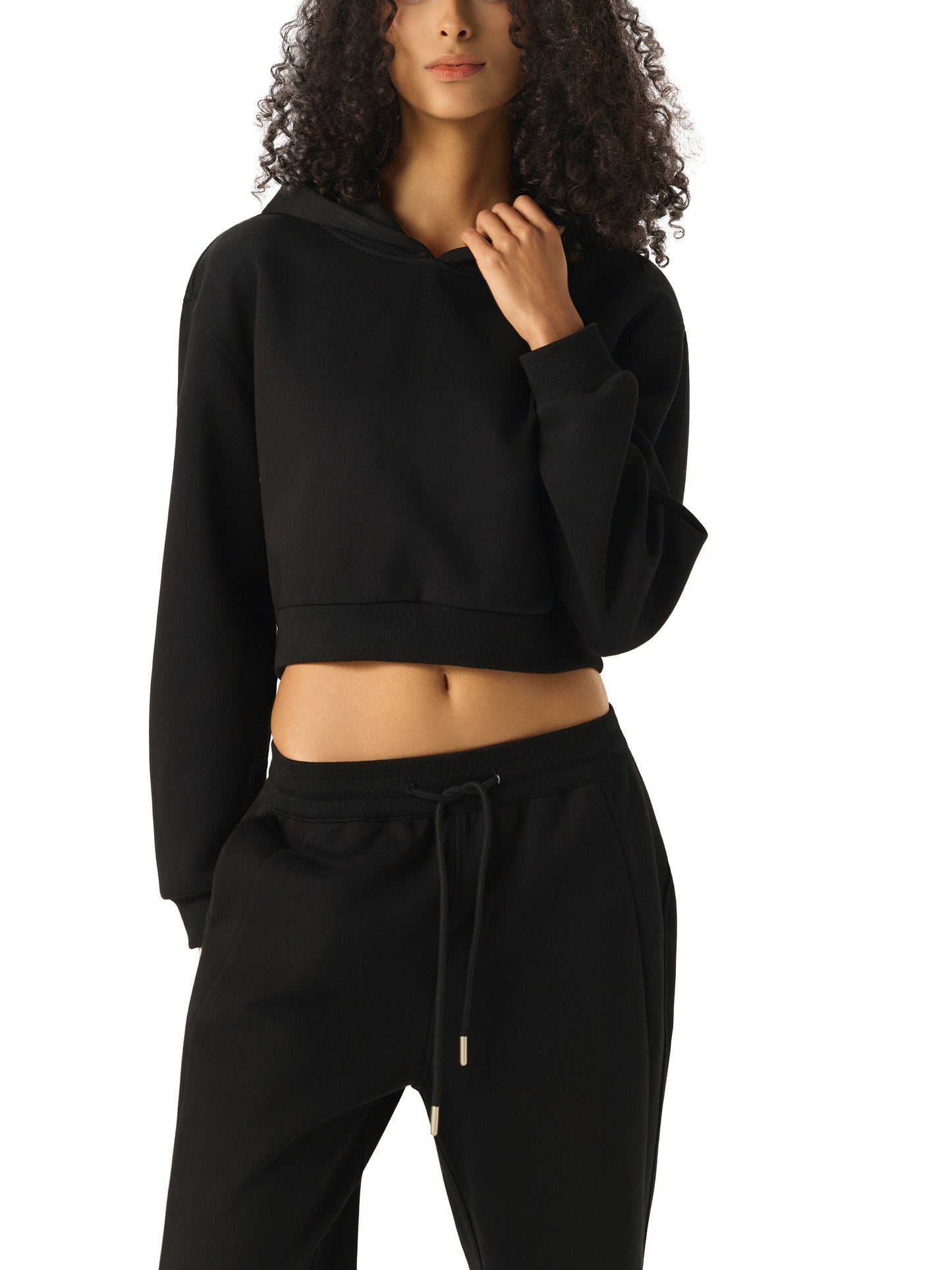 Essential Woman Cropped Hoodie