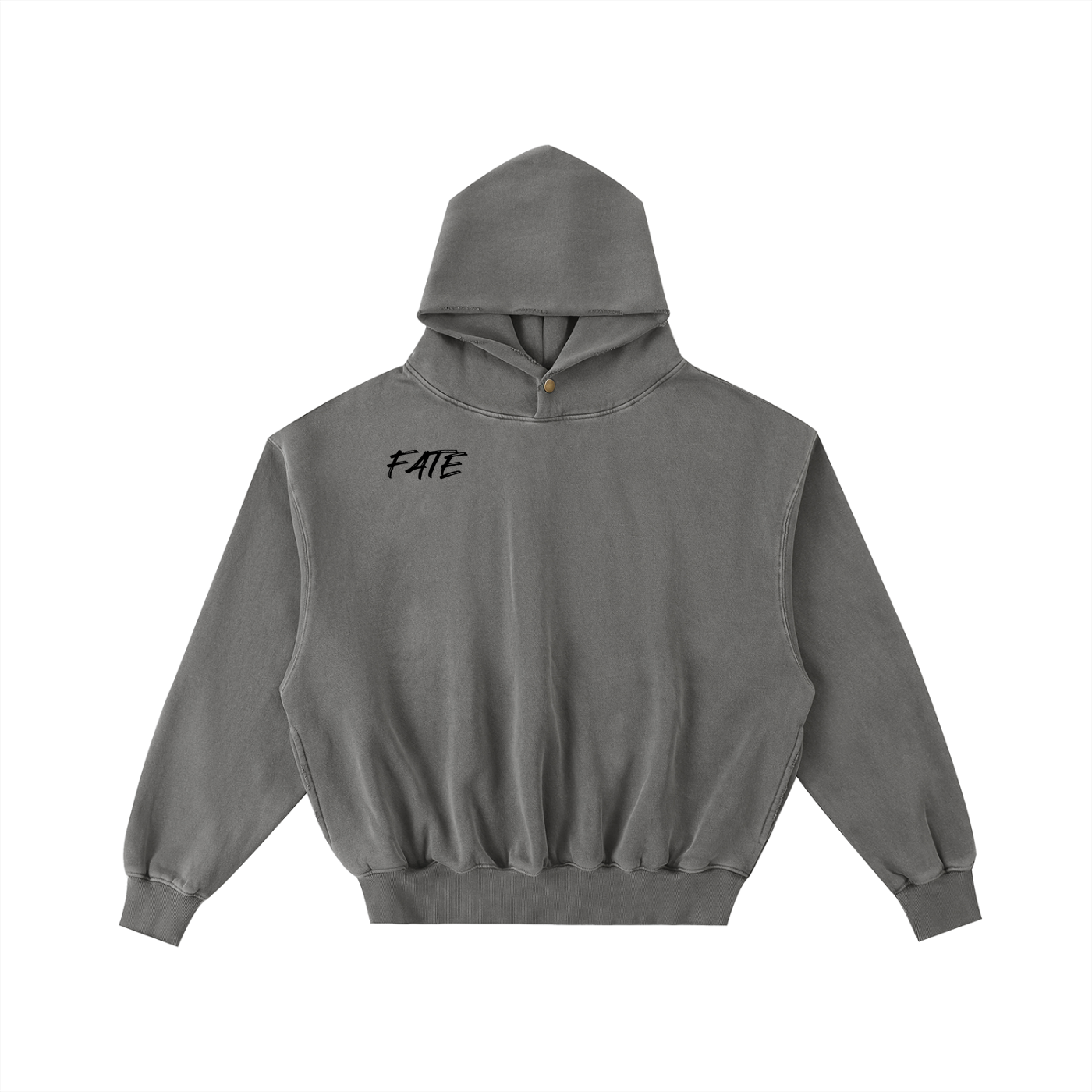 Frayed Enzyme Washed Fleece Hoodie