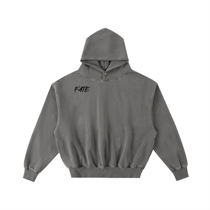 Frayed Enzyme Washed Fleece Hoodie