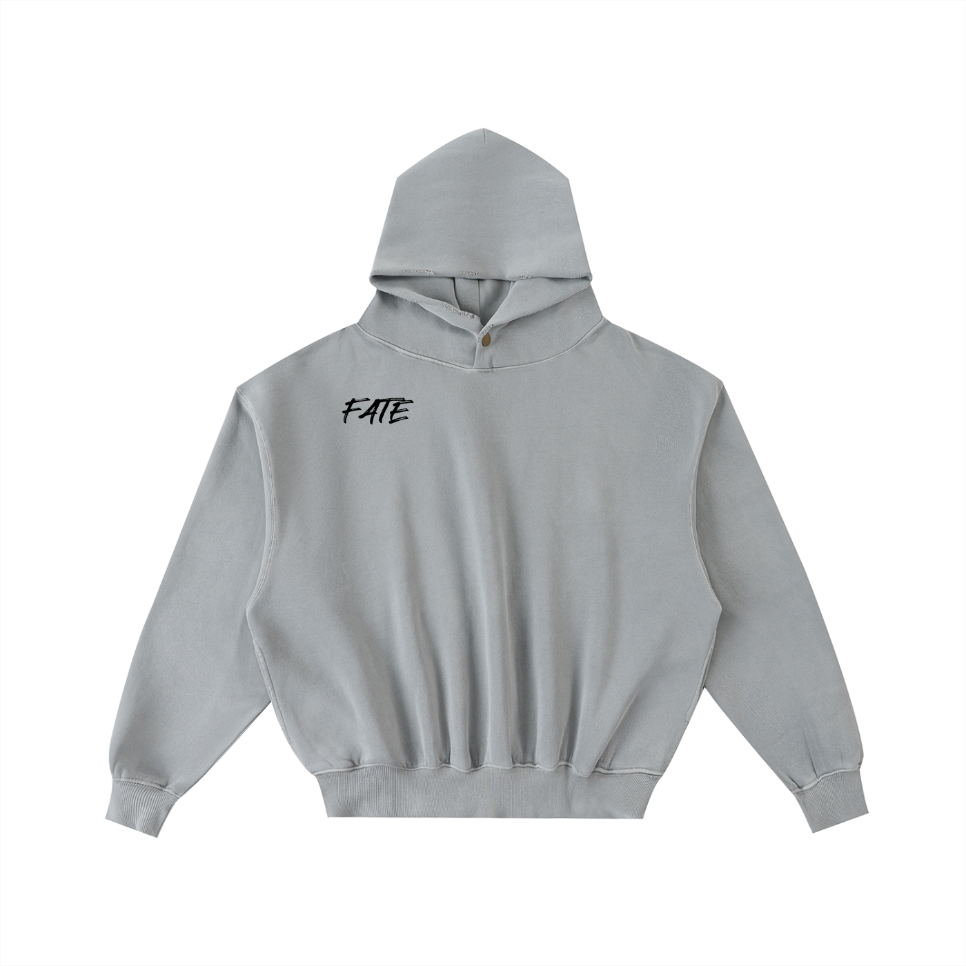 Frayed Enzyme Washed Fleece Hoodie