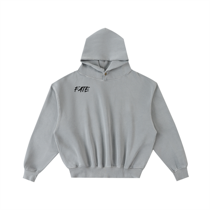Frayed Enzyme Washed Fleece Hoodie