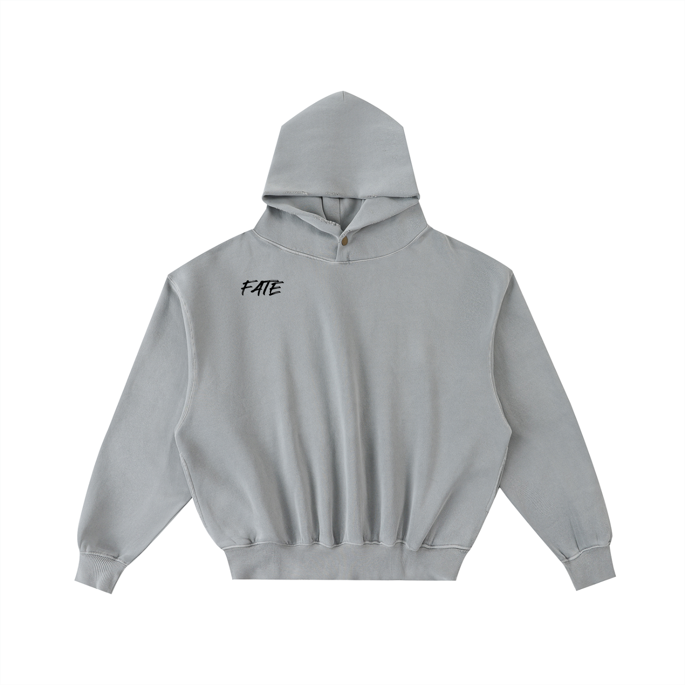 Frayed Enzyme Washed Fleece Hoodie