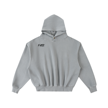 Frayed Enzyme Washed Fleece Hoodie